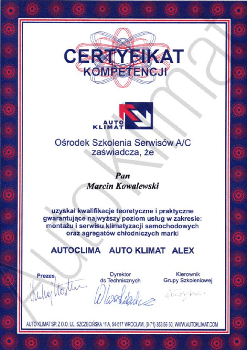 certyfikat